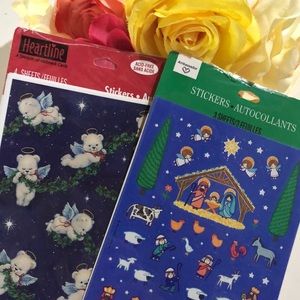 Hallmark Christmas Stickers 1990s vintage Hallmark Blue Nativity Stickers